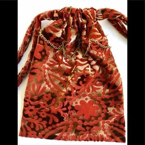 cosmetic bag Burn out velvet chain detail 6x8” or Tarotcards jewelry, etc.